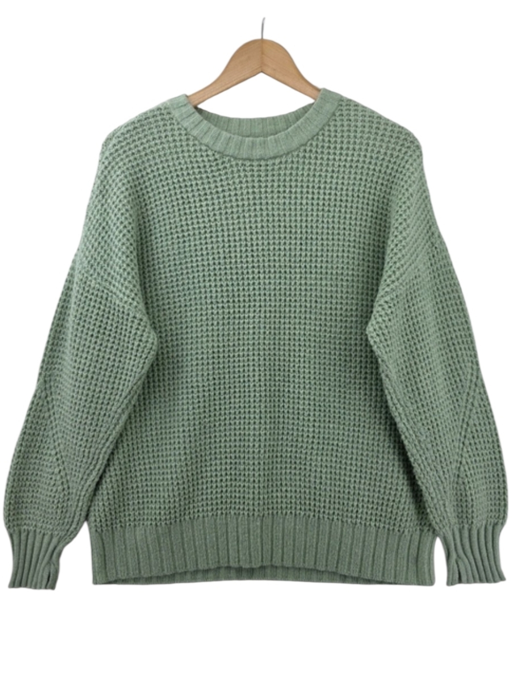 American Eagle Outfitters Green Oversized Waffle Knit Sweater Womens Extra Small